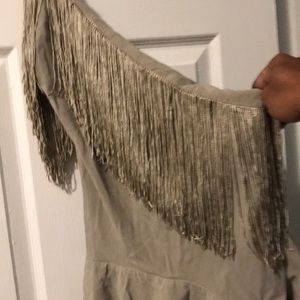 Off shoulder fringe dress by Michael Kors